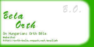 bela orth business card